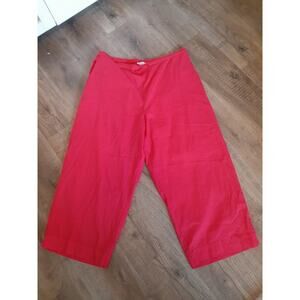 Bryn Walker Hot Pink Seersucker Pull On Lightweight Pants 2X NEW Cotton Cropped